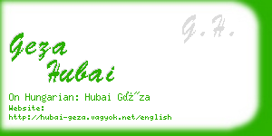 geza hubai business card